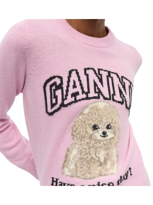 GANNI Maglione Dog rosa Ganni | K2499CHALK PINK 868